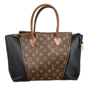 Louis Vuitton Bag W PM Tote Monogram Brown Black Pebbled Leather Handbag